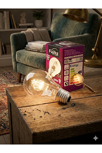 ÖZEMEK FUJİKA Tasarruflu Halojen ISI Ampul E27 100 Watt Renk Sarı 100W DİMLİ
