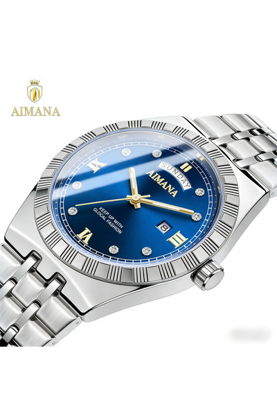 AIMANA Premium Men's Timepiece with Stainless Steel Band, Day-Date Function &...