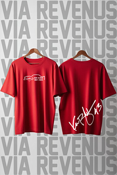 Vordevia Ken Block Signature Front and Back Printed Crew Neck Loose Cut 100% ...