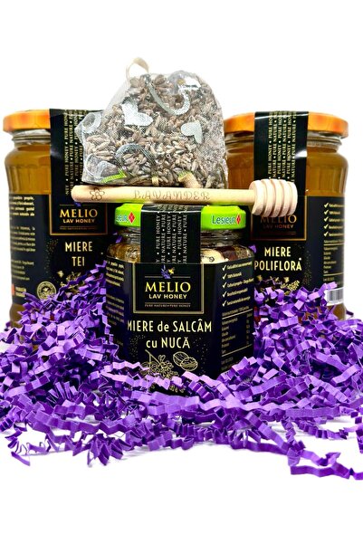 Melio Lav Honey Pachet Miere Tei + Poliflora + Salcam cu nuca + Lavanda
