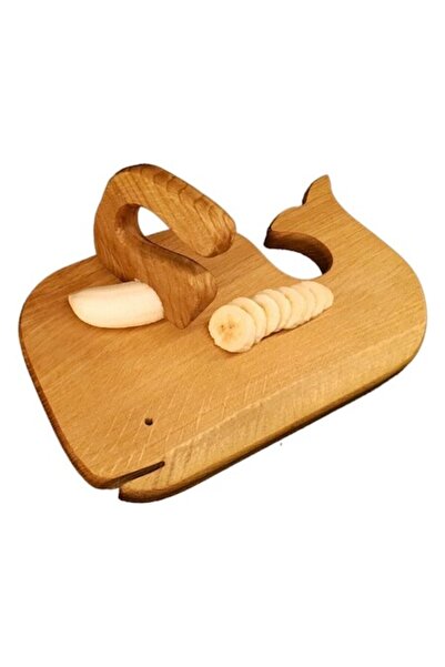 Kidart Whale Shaped Cutting Board and Knife Set for Kids