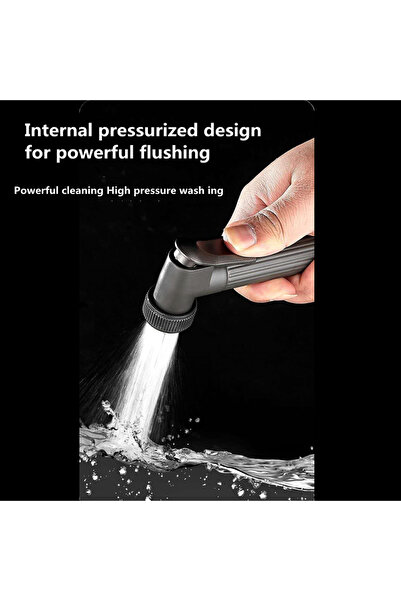HTH Stainless Steel Handheld Bidet Sprayer for Bathroom Black Color