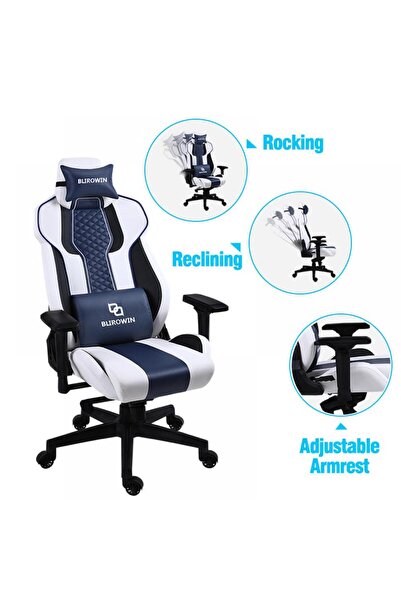 blirowin Scaun ergonomic pentru gaming sau birou Blirowin® suport lombar reglabil cu masaj spuma cu memorie