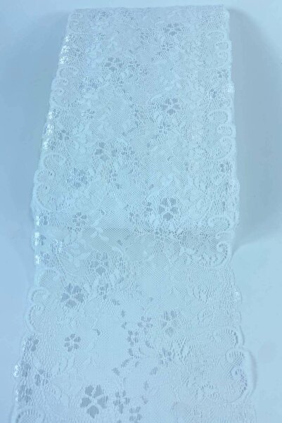 Hobigram Ornament decorativ din dantelă elastică din Lycra albă lată