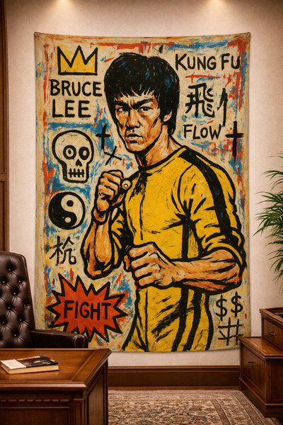 Vagonik Bruce Lee Wall Covering Carpet Quality Fabric Pop-Art