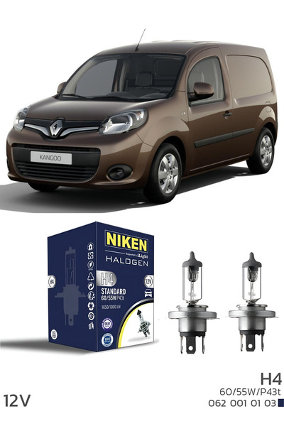 Sosyal Çarşı RENAULT KANGO 2008-2021 UZUN+KISA FAR AMPULÜ H4 HALOJEN AMPUL 12...