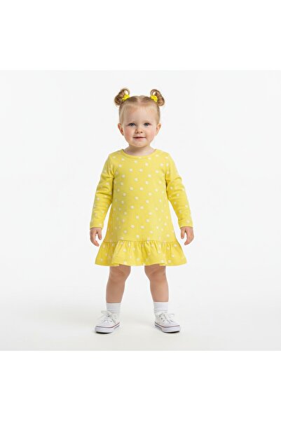 SeaBubbles فستان بناتي بأكمام طويلة مزين بالزهور