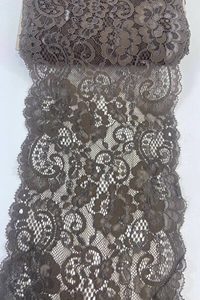 Hobigram Ornament decorativ din dantelă elastică din Lycra, cu model floral kaki