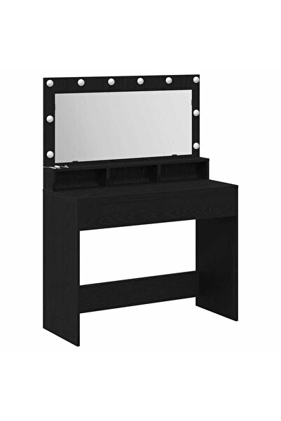 vidaxl Masă de Machiaj Stejar Negru 100 x 41 x 135 cm Lemn compozit