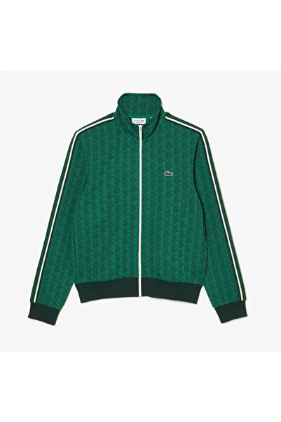 Lacoste Erkek Regular Fit Fermuarlı Monogram Yeşil Sweatshirt