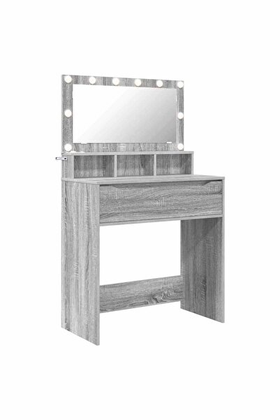 vidaxl Mese de toaletă pentru dormitor Gri Sonoma 80 x 39,6 x 135 cm