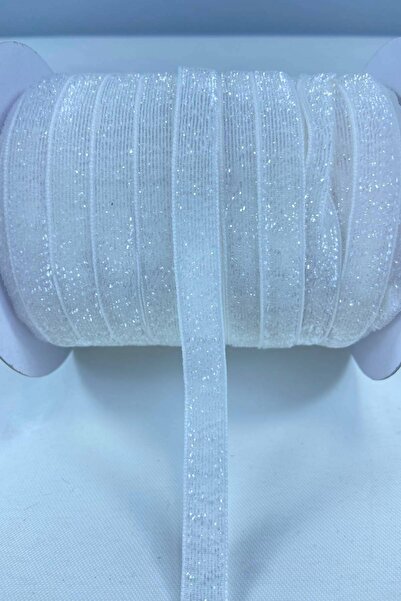 Hobigram White Glitter Velvet Ribbon Decoration Packaging Ribbon 1 cm 3 Meter...