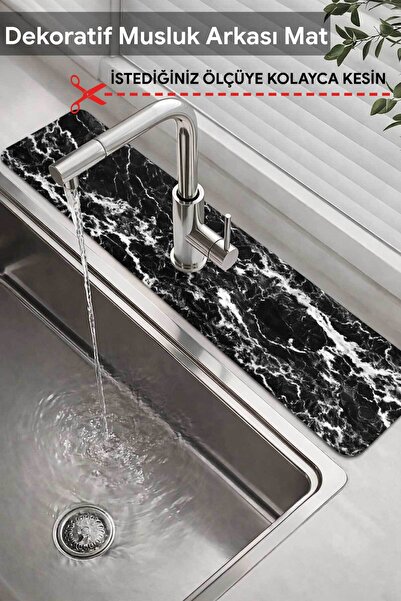 FixCaps Dekoratif Musluk Matı Lavabo Banyo Mutfak Tezgah Üstü Desenli Mat 10 ...