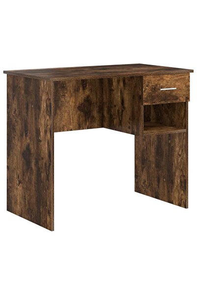 vidaxl Birou cu sertar Stejar fumuriu 90 x 49 x 75 cm Lemn compozit