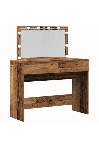 vidaxl Makeup Table Old Wood 100 x 40 x 120 cm Composite Wood