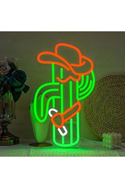Slasa Cowboy Hat Neon Sign Western Wall Decor 40x20 with 6 mm Acrylic Base