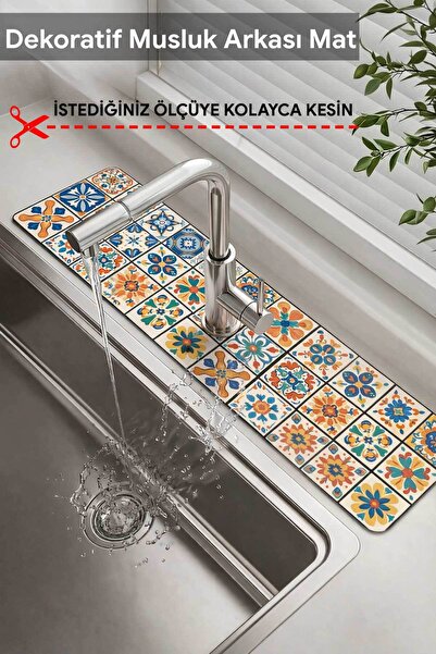 Genel Markalar Dekoratif Musluk Matı Lavabo Banyo Mutfak Tezgah Üstü Desenli ...