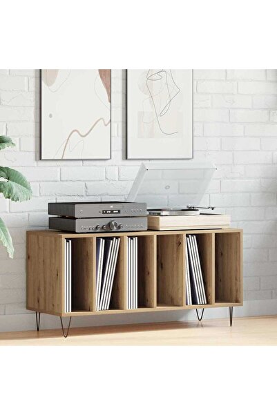 vidaxl Ντουλάπι δίσκων βινυλίου με ράφι artisan δρυς 100 x 38 x 48 εκ.