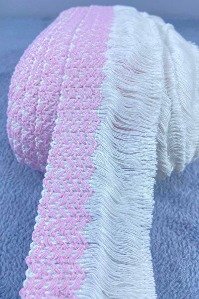 Hobigram Ροζ ριγέ βαμβακερή φούντα με μοτίβο λωρίδων