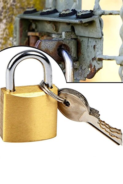 ÇEÇEN HOME (1 Piece) 25mm Yellow Padlock, Padlock with Hook + 3 Keys, Yellow ...
