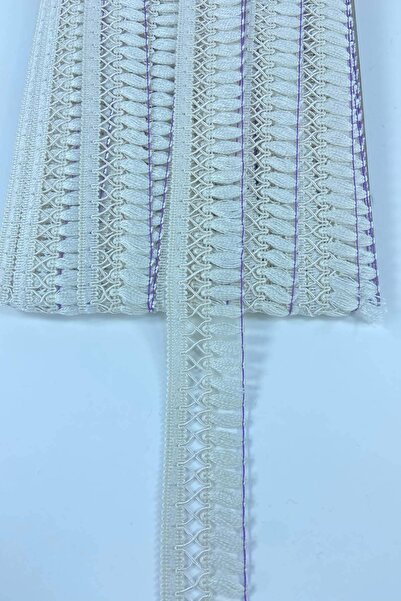 Hobigram Cream Cross Patterned High Quality Fringe Ribbon Tassel