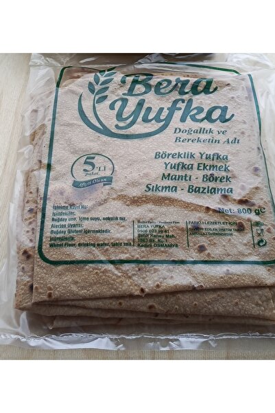 Bera Yufka Katkısız Doğal El Açması Çavdar Yufka Ekmek 1 Paket (5 adet)