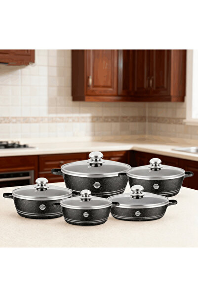 PRO Granite Non-Stick Cookware Set, 10 Pieces,