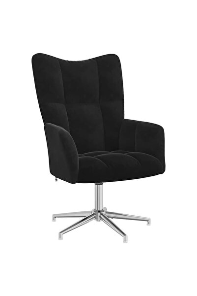 vidaxl Scaun de relaxare, negru, catifea