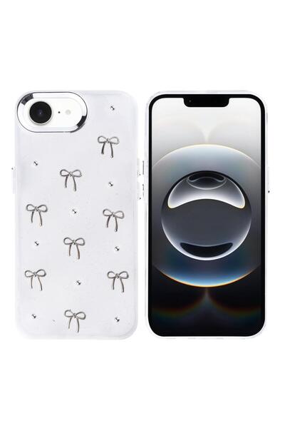 Ceponya iPhone 17E Case Airbag Design Glittery Transparent Pole Cover