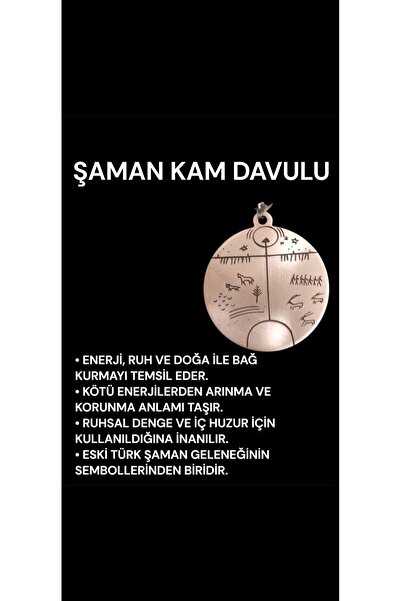 aslimucize ŞAMAN KAM DAVULU TILSIMLI DUALI BAKIR KOLYE
