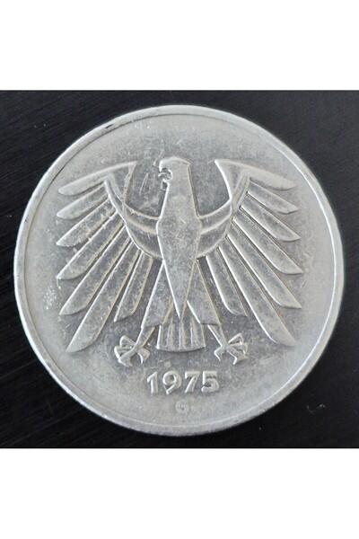 Maya 1975 YILI ALMANYA DEUTSCHE 5 MARK ORİJİNAL MADENİ PARASI " XF "