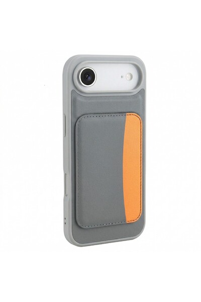 Başkenttekno iPhone 17 Air Compatible Case with Card Holder Faux Leather X-Ca...