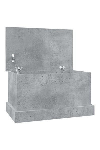 vidaxl Storage box, concrete grey, 50x30x28 cm, processed wood