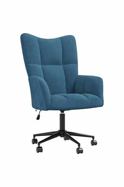 vidaxl Scaun de relaxare, albastru, catifea