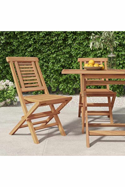 vidaxl Folding Garden Chairs 2 pcs 47x63x90 cm Solid Wood Teak