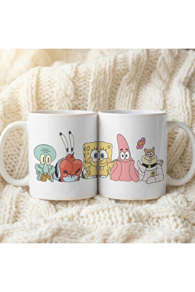 esticker Sponge Bob Sünger Bob Patrick Squidward Model 2 Konseptli Temalı Dek...