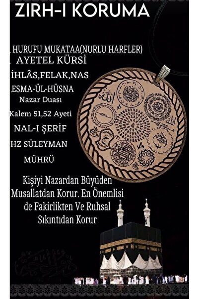 aslimucize ZIRH KORUMA KEM GÖZ BÜYÜ NAZAR DUALI BAKIR KOLYE