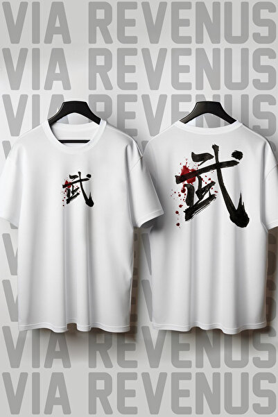 Vordevia Japanese Warrior Printed Crew Neck Loose Fit 100% Cotton Unisex Tshirt