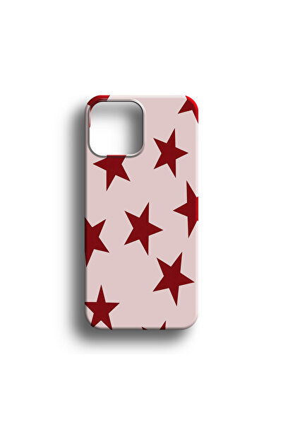 ila bags iPhone 13/14 Uyumlu Pembe Yıldız Tasarım Koruyucu Baskılı Desenli Te...