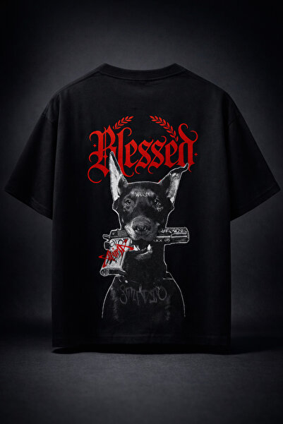 YOLO STREET Μπλουζάκι Blessed Doberman Oversize – Με στάμπα στην πλάτη, Stree...