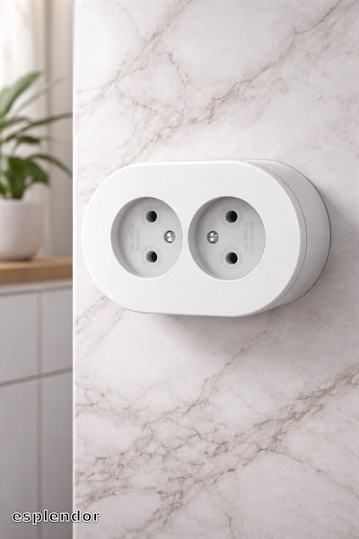 esplendor Grounded Surface Mounted Socket Double – Safe, Durable and Modern W...