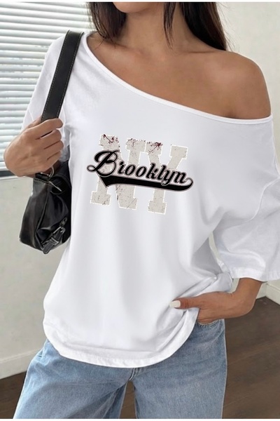 FUFLUNS TRICOU DE DAMĂ SUPRAMĂRIT CU GULER LAVALAT, IMPRIMAT BROOKLYN NY