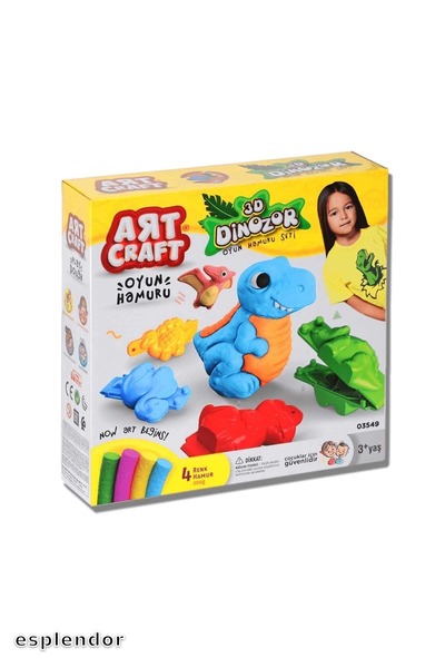 esplendor 3D Dinosaur Modeling Dough 4 Colors Children's Play Set