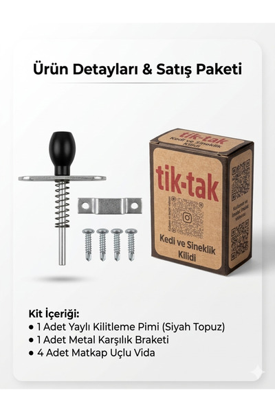 Pensan Tik - Tak Kedi Sineklik Güvenlik-Emniyet Kilidi