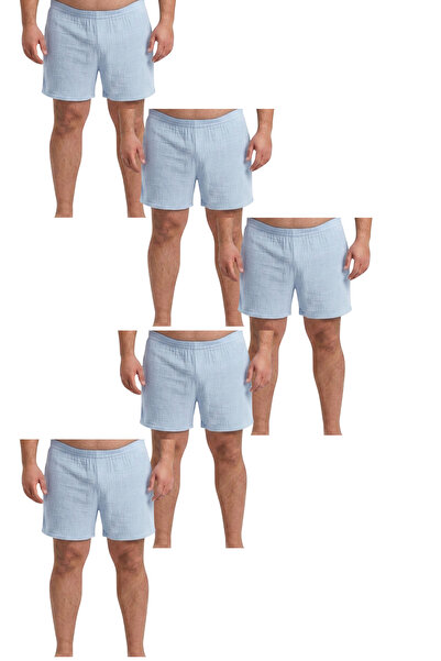 RELAXL Battal Size 100% Cotton Muslin Men's Boxer Baby Blue 5-Pack
