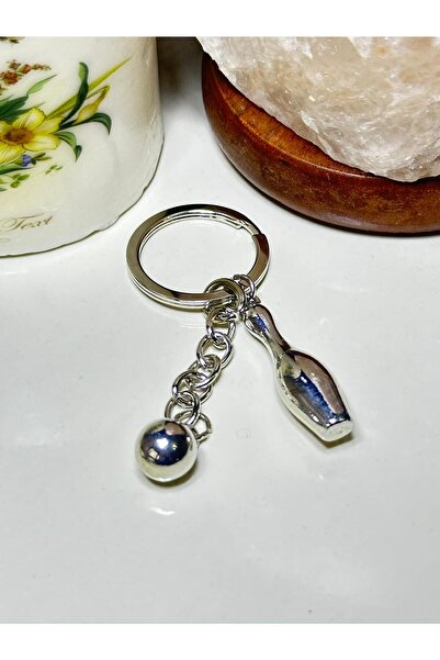 anahtarlık evreni Bowling Ball & Labut Themed Silver Color Metal Keychain