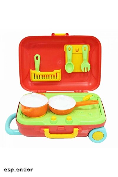 esplendor Portable Children's Kitchen Toy Set with Suitcase Wheels