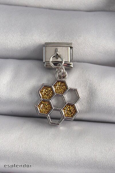 esplendor Tarnish-Resistant Stainless Steel Bracelet with Dangling Glittering...