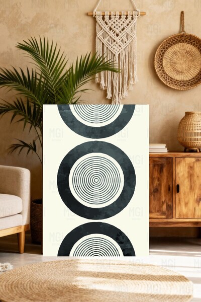 Mgi Design Tablou pe pânză cu model cerc geometric, decor modern de perete