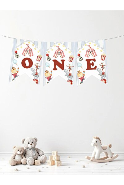 Sinek Kupası Tasarım Circus Animals Themed One Lettered Birthday Party Letter...